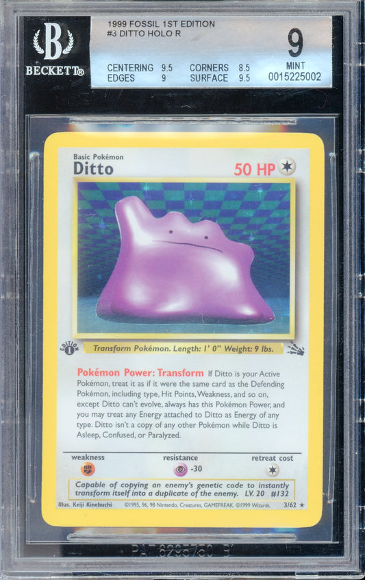 BGS 9 Ditto Holo R (3/62) [Fossil 1st Edition]