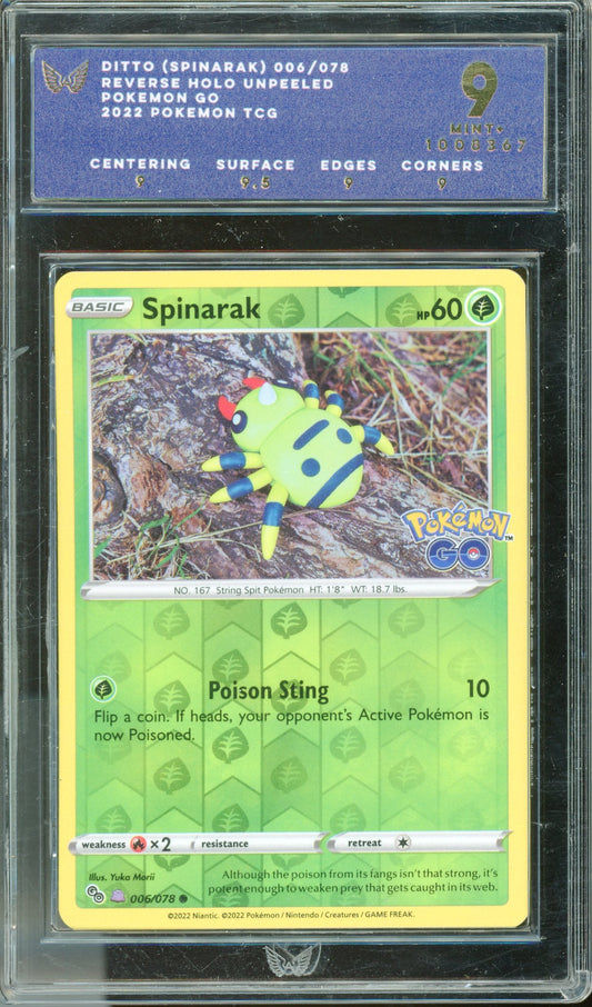ARK 9 Spinarak (Ditto) Reverse Holo Unpeeled (006/078) [Pokemon GO]