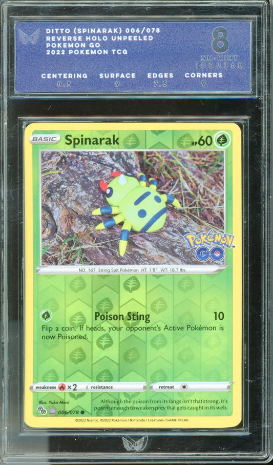 ARK 8 Spinarak (Ditto) Reverse Holo Unpeeled (006/078) [Pokemon GO]