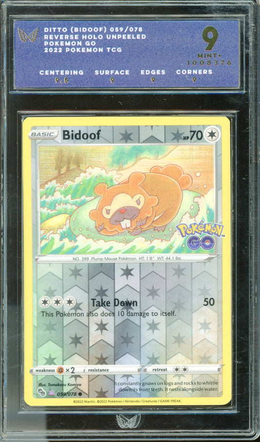 ARK 9 Bidoof (Ditto) Reverse Holo Unpeeled (059/078) [Pokemon GO]