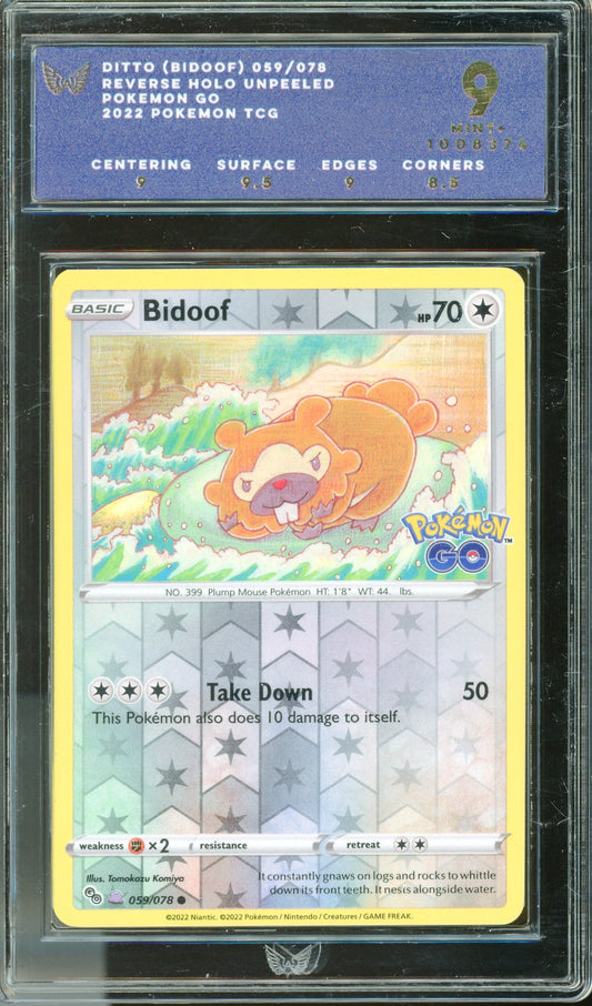ARK 9 Bidoof (Ditto) Reverse Holo Unpeeled (059/078) [Pokemon GO]