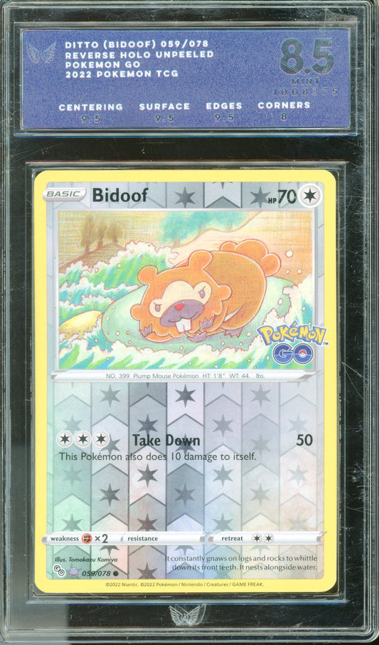 ARK 8.5 Bidoof (Ditto) Reverse Holo Unpeeled (059/078) [Pokemon GO]