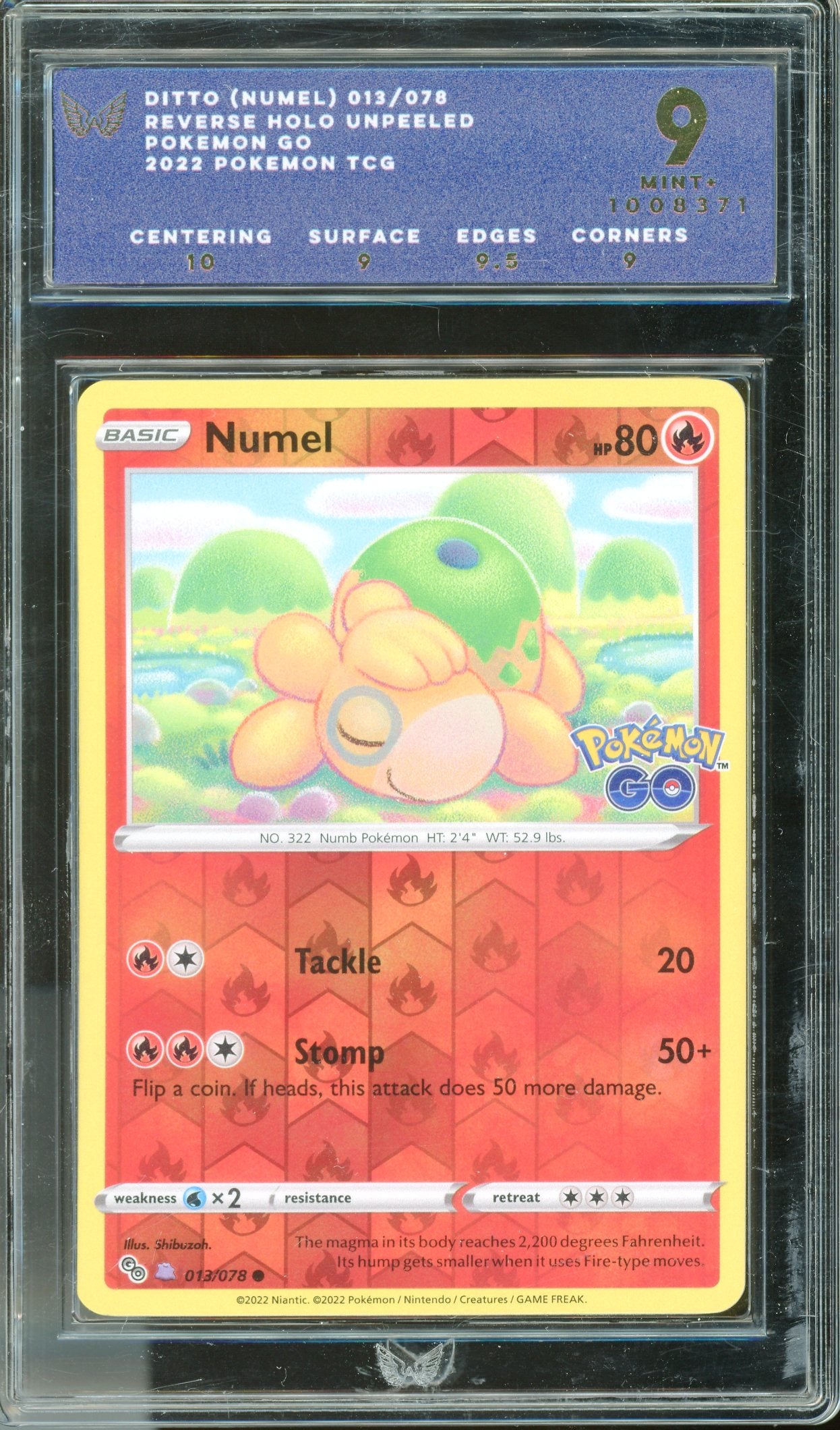 ARK 9 Numel (Ditto) Reverse Holo Unpeeled (013/078) [Pokemon GO]