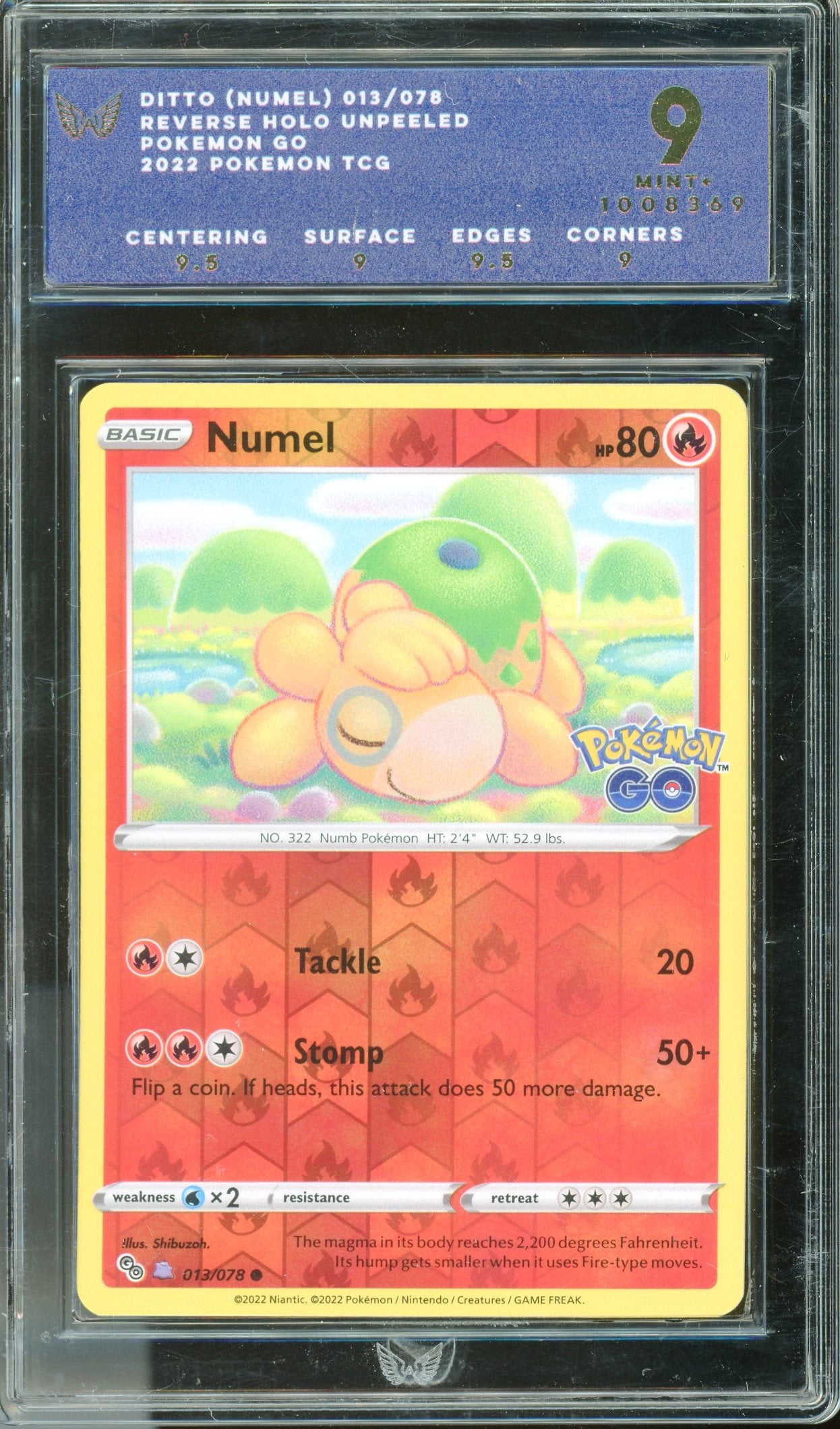ARK 9 Numel (Ditto) Reverse Holo Unpeeled (013/078) [Pokemon GO]