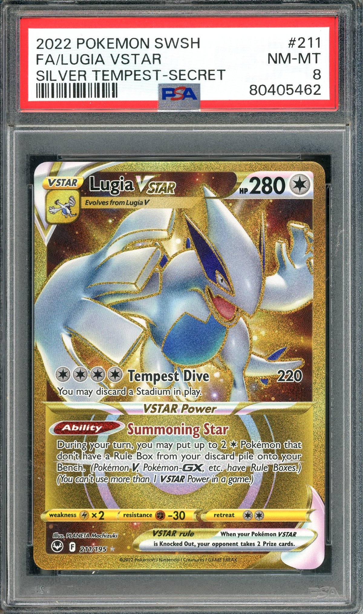 PSA 8 Lugia VSTAR Secret Rare (211/195) [Pokemon Silver Tempest]