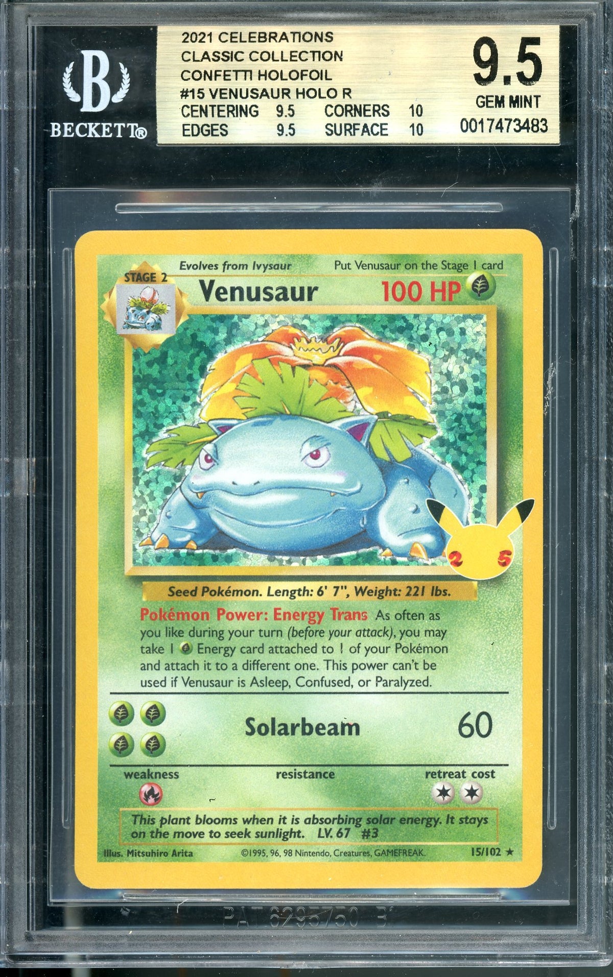 BGS 9.5 Venusaur (15/102) [Pokemon XY: Classic Collection]