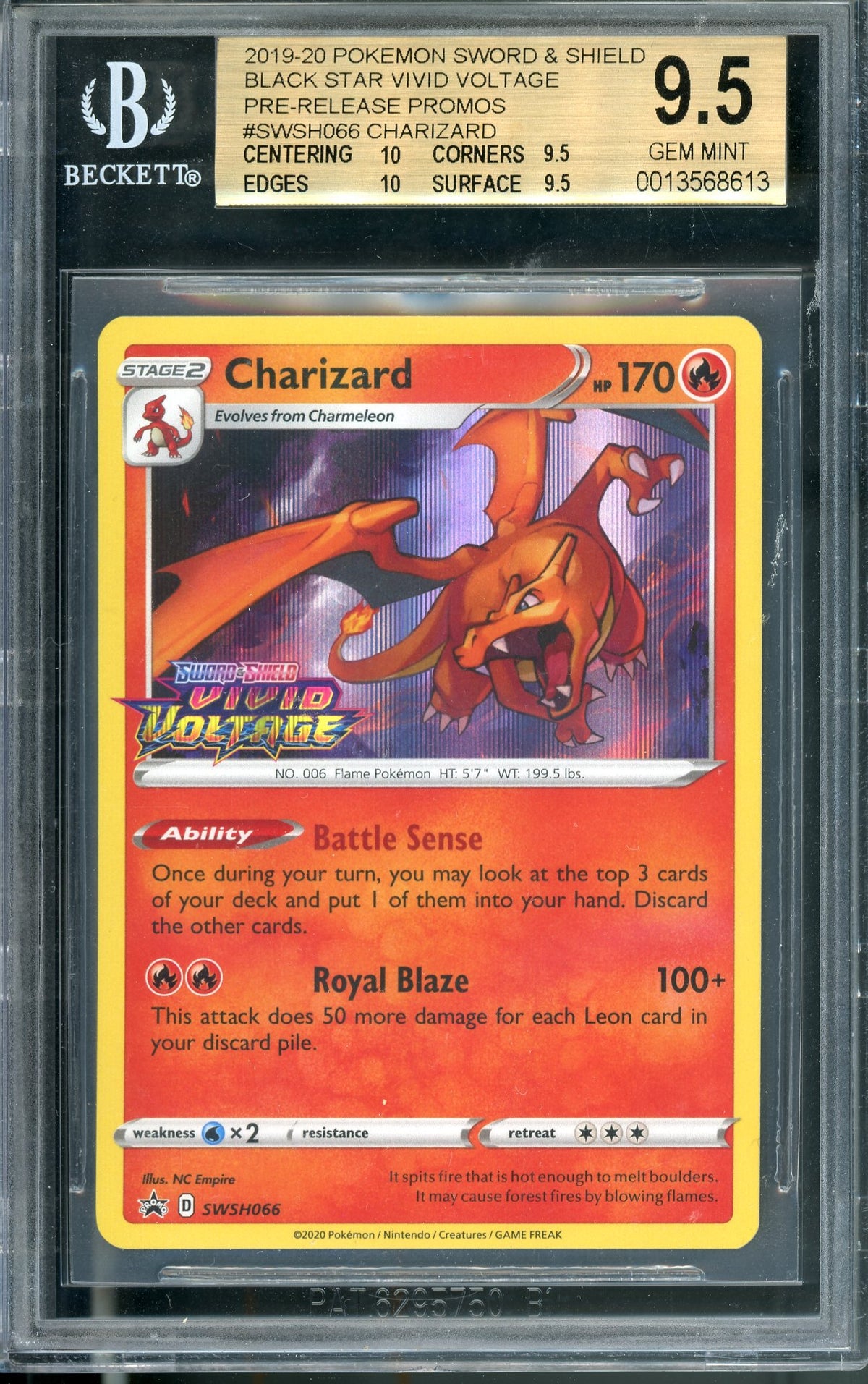 BGS 9.5 Charizard (SWSH066) [Pokemon Black Star Promo]