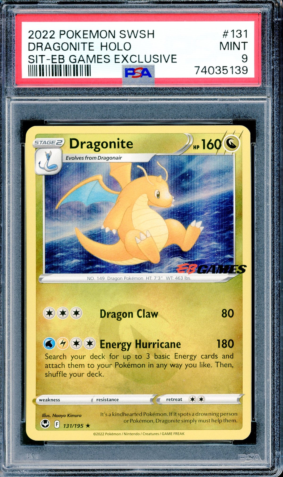 PSA 9 Dragonite Holo (131/195) [Black Star Promo]