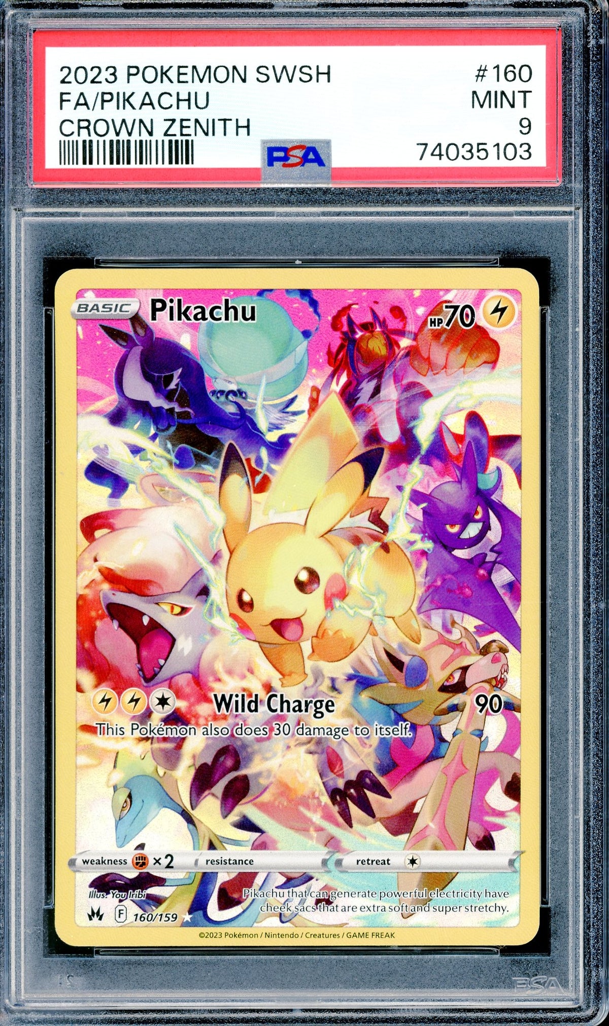 PSA 9 Pikachu (160/159) [Crown Zenith]