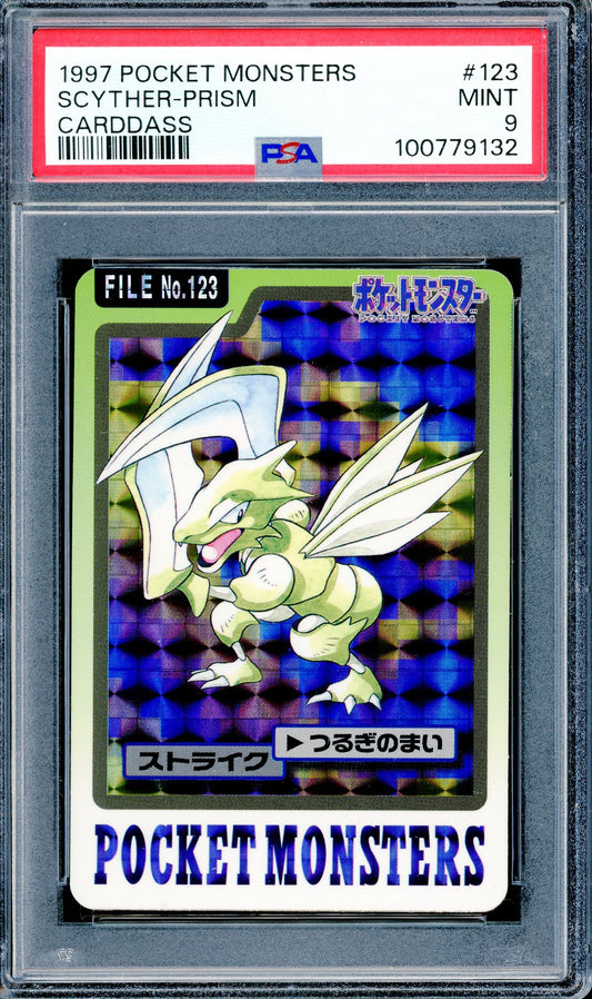 PSA 9 Scyther Prism (123) [Pocket Monsters Cardass]