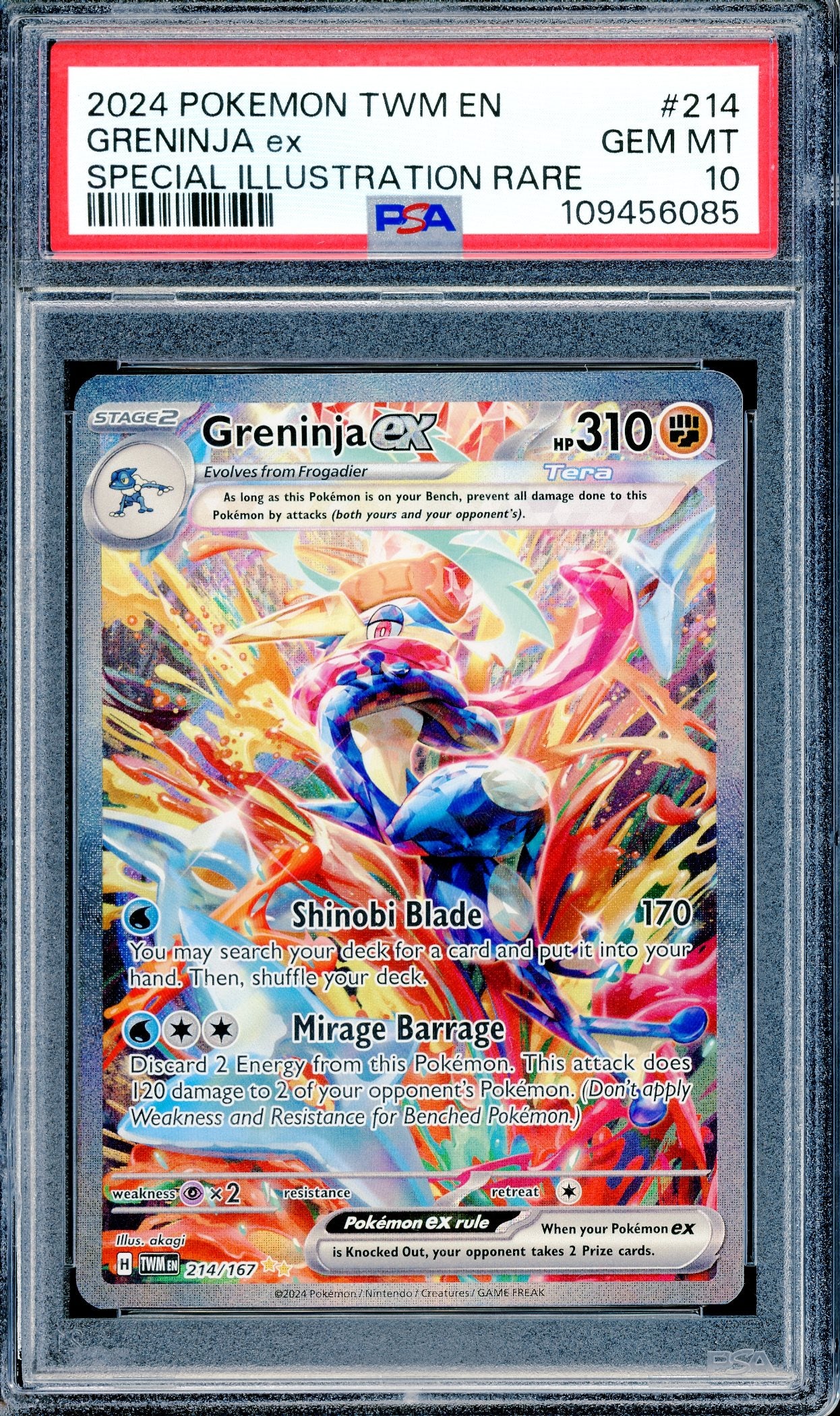 PSA 10 Greninja ex Special Illustration Rare (214/167) [Twilight Masquarade]