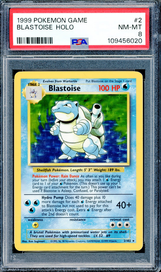PSA 8 Blastoise Holo (2/2102) [Pokemon Base Set]