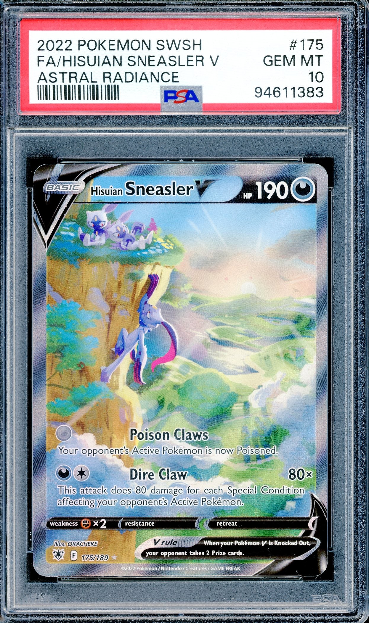 PSA 10 Hisuian Sneasler V (175/189) [Astral Radiance]