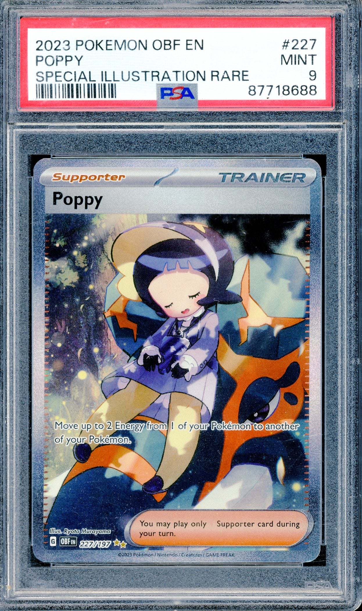 PSA 9 Poppy Special Illustration Rare (227/197) [Obsidian Flames]