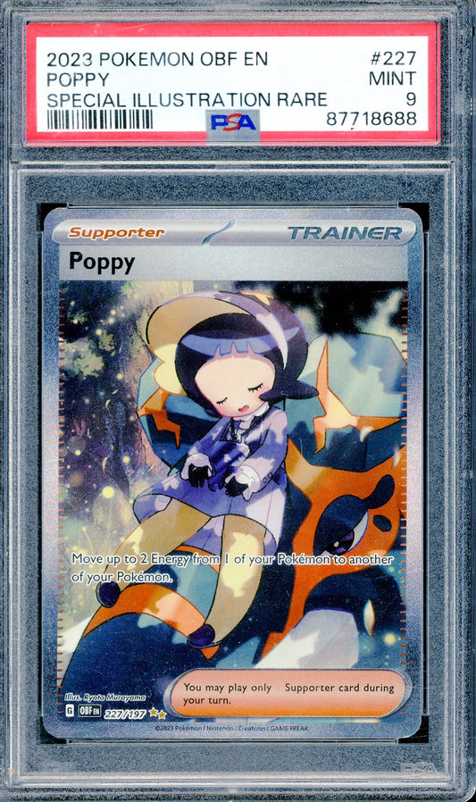 PSA 9 Poppy Special Illustration Rare (227/197) [Obsidian Flames]
