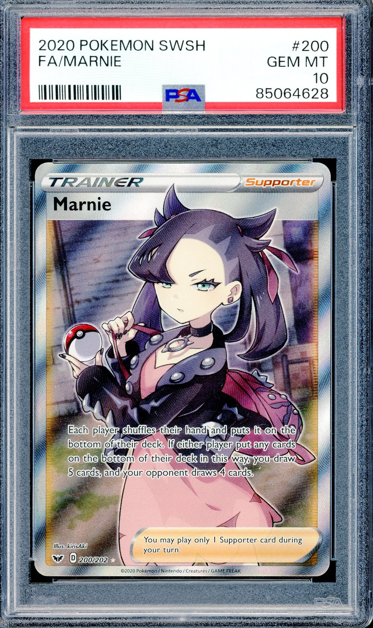 PSA 10 Marnie (200/202) [Pokemon Sword & Shield]