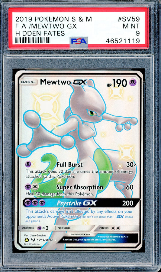PSA 9 Mewtwo GX (SV59/SV94) [Hidden Fates]