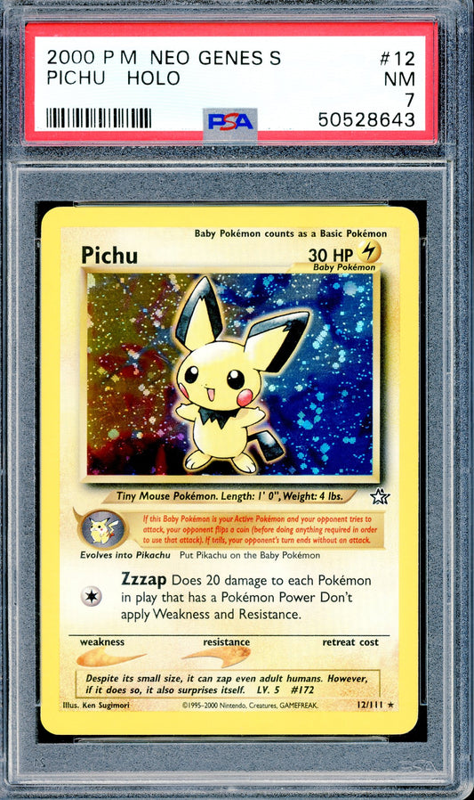 PSA 7 Pichu (12/11) [2000 Pokemon Neo Genesis]