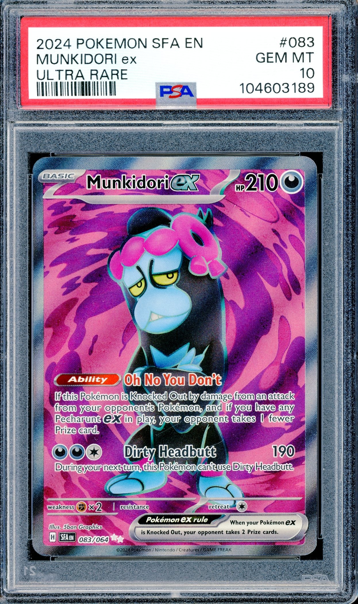 PSA 10 Munkidori ex (083/064) [Pokemon Scarlevt & Violet: Shrouded Fabled]
