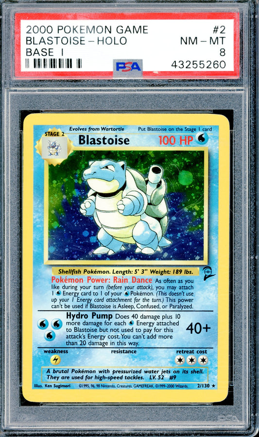 PSA 8 Blastoise (2/130) [Base Set 2]