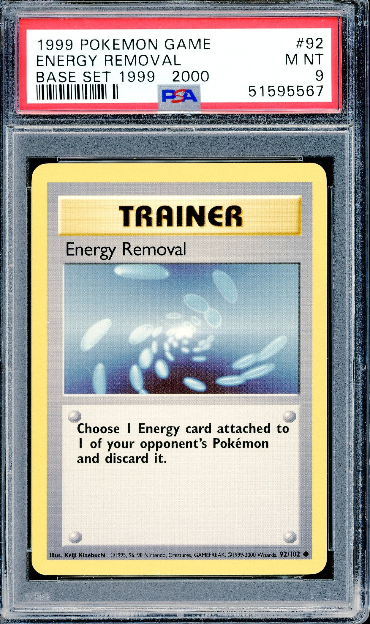 PSA 9 Energy Removal (92/102) [Pokemon Base Set]