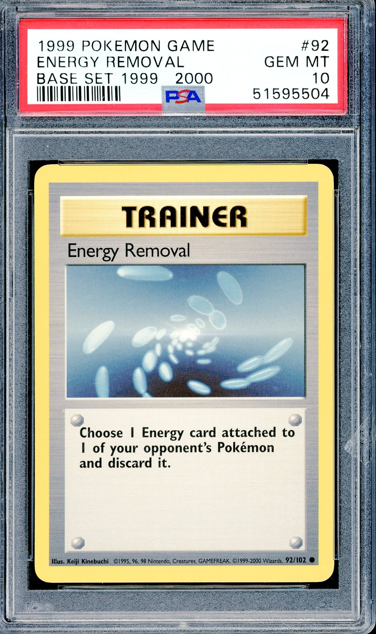 PSA 10 Energy Removal (92/102) [Pokemon Base Set]