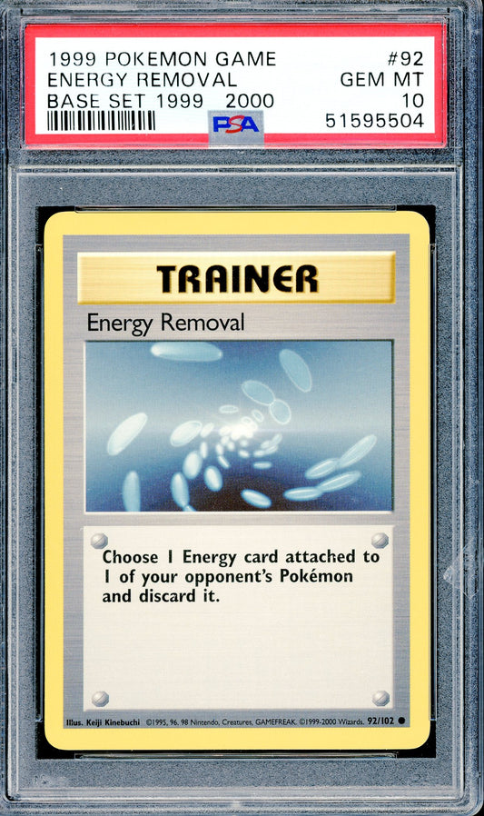 PSA 10 Energy Removal (92/102) [Pokemon Base Set]