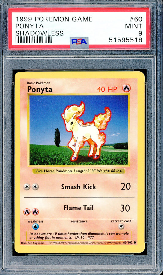 PSA 9 Ponyta (60/102) [Pokemon Base Set Shadowless]
