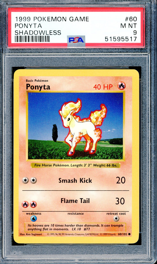 PSA 9 Ponyta (60/102) [Pokemon Base Set Shadowless]