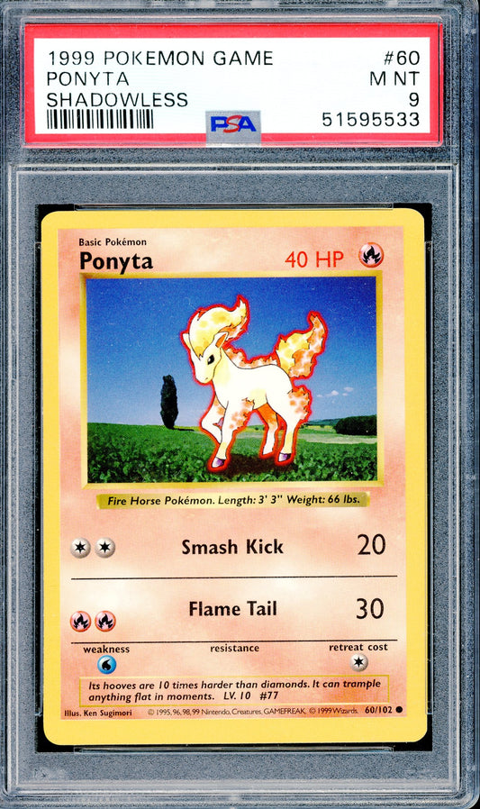 PSA 9 Ponyta (60/102) [Pokemon Base Set Shadowless]