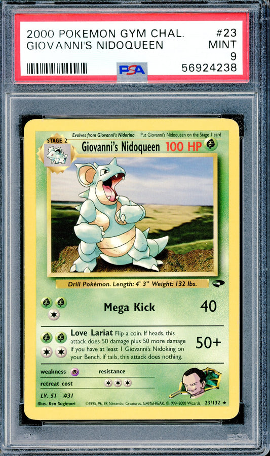 PSA 9 Giovanni's Nidoqueen (23/132) [Pokemon Gym Challenge]