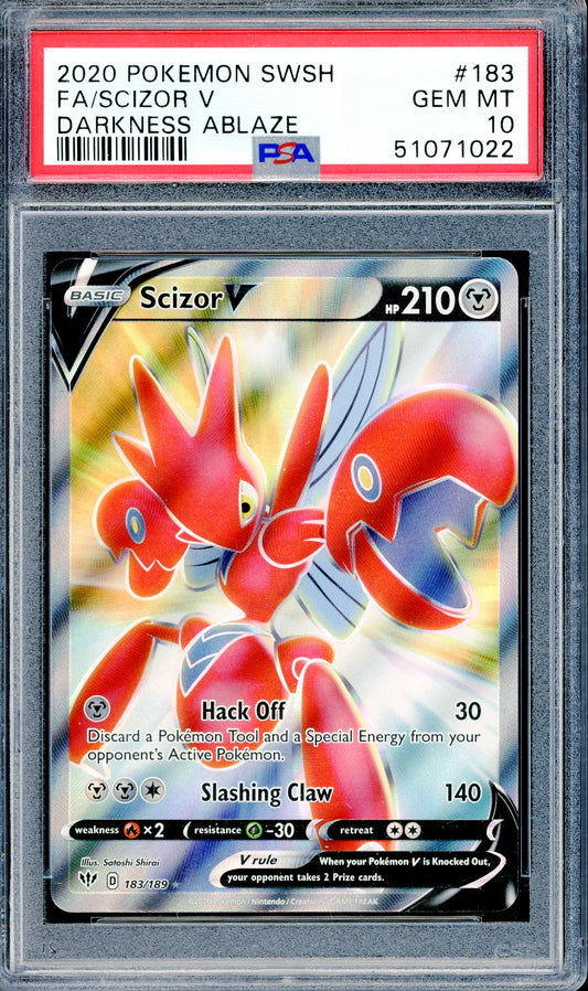 PSA 10 Scizor V (183/189)[Pokemon Sword & Shield: Darkness Ablaze]