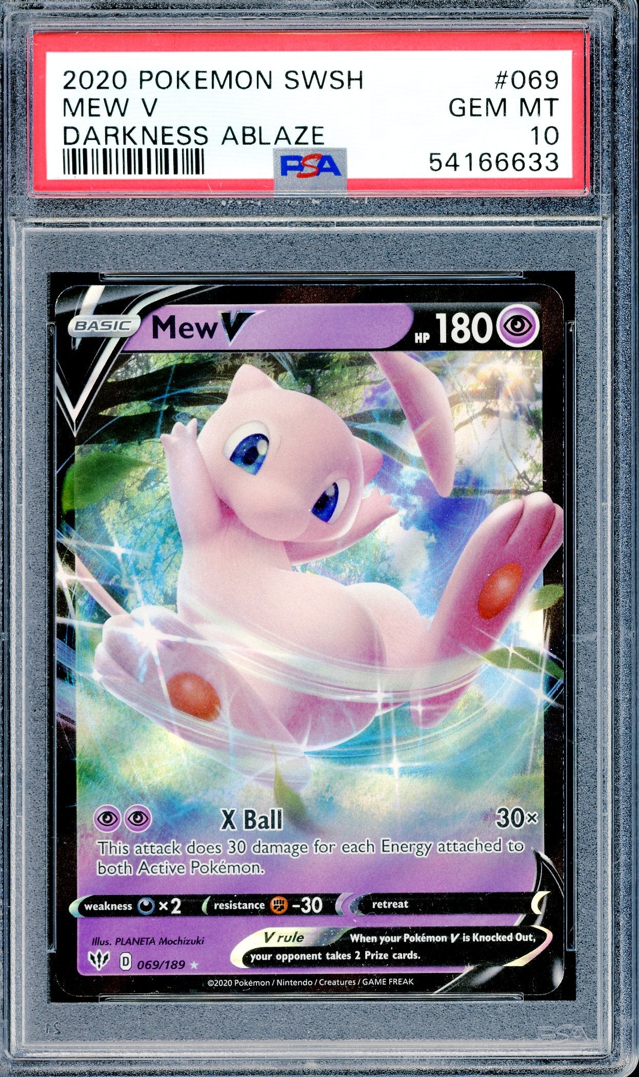 PSA 10 Mew V (069/189)[Pokemon Sword & Shield: Darkness Ablaze]