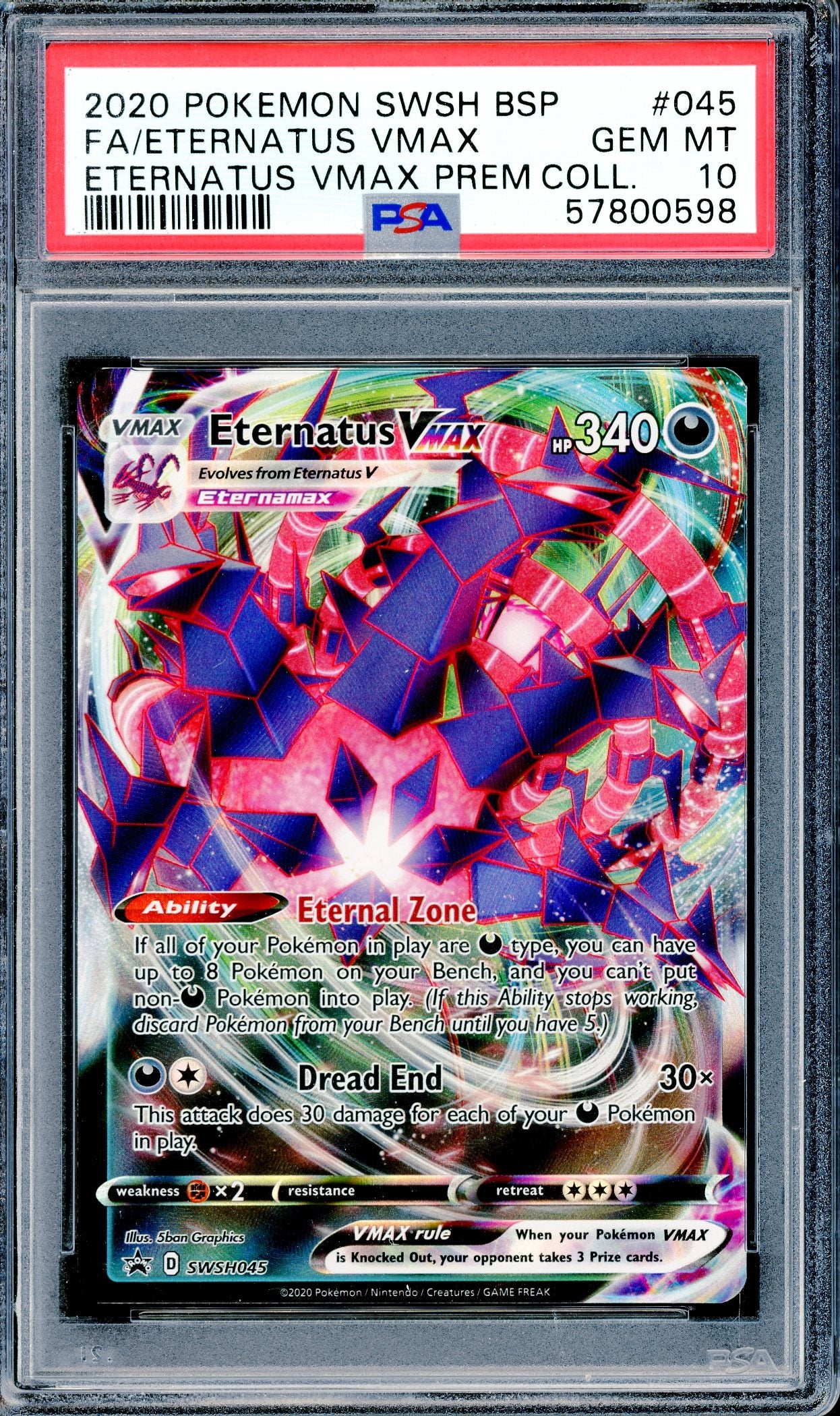 PSA 10 Eternatus VMAX (SWSH045)[Pokemon Sword & Shield: Black Star Promo]