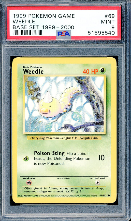 PSA 9 Weedle (69/201) [Pokemon Base Set]