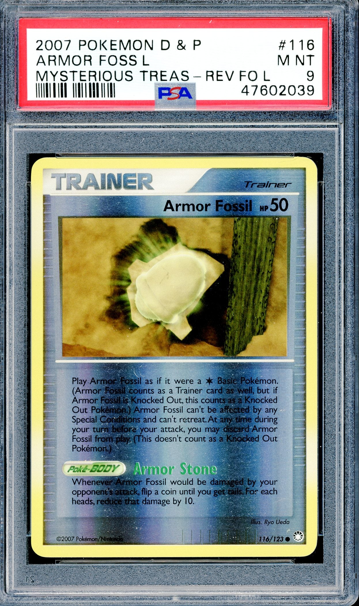 PSA 9 Armor Fossil (116/123)[Myterious Treasure - Reverse Foik]