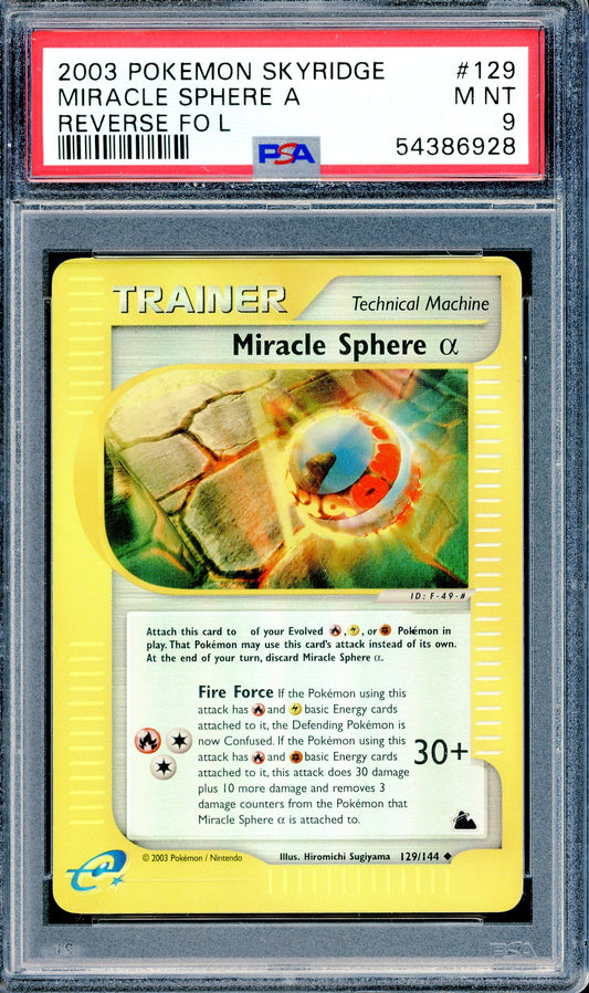 PSA 9 Miracle Sphere A (129/144)[Pokemon Skyridge]