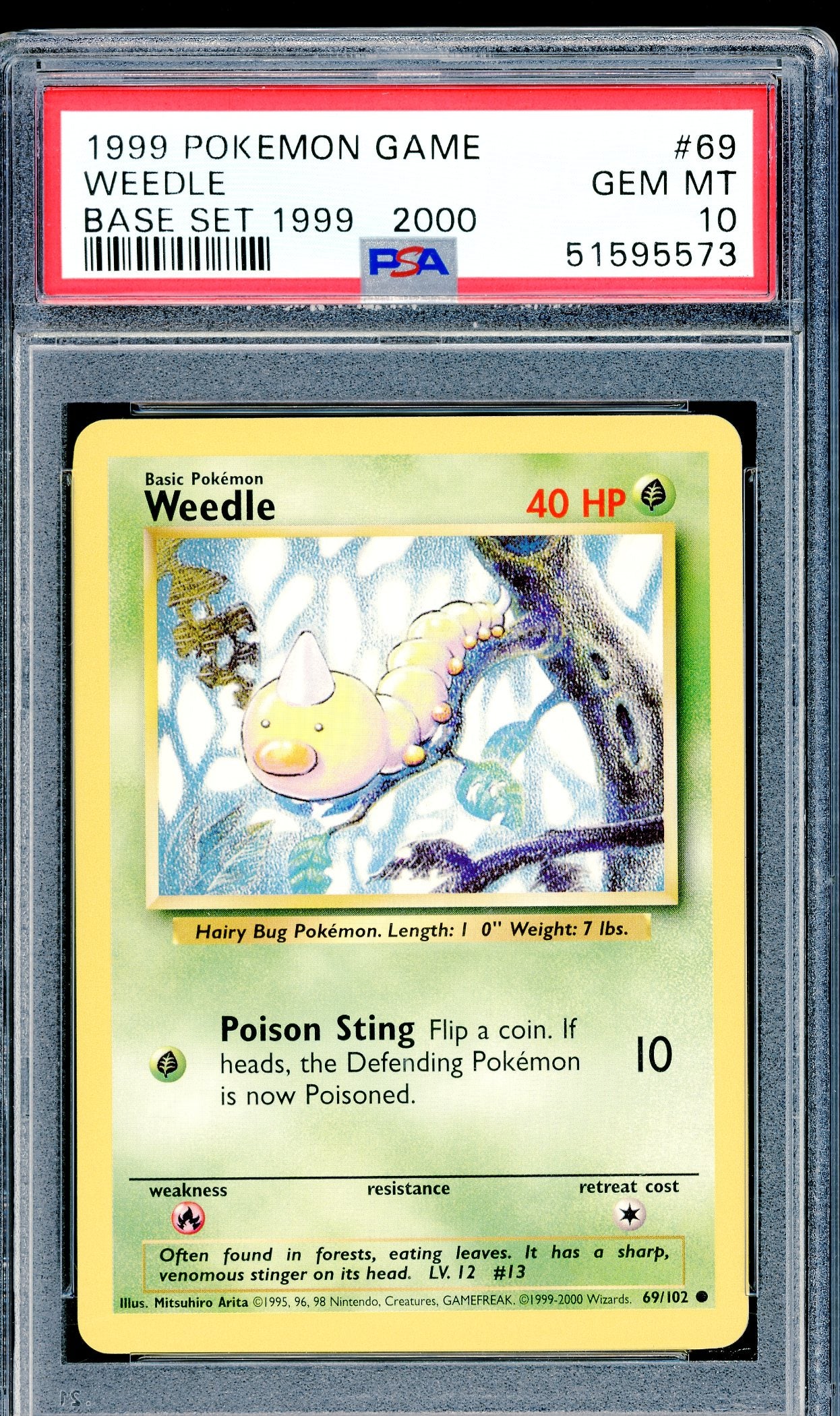 PSA 10 Weedle (69/102)[Pokemon Base Set]
