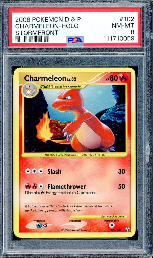 PSA 8 Charmeleon - Holo (102/100)[Stormfront]