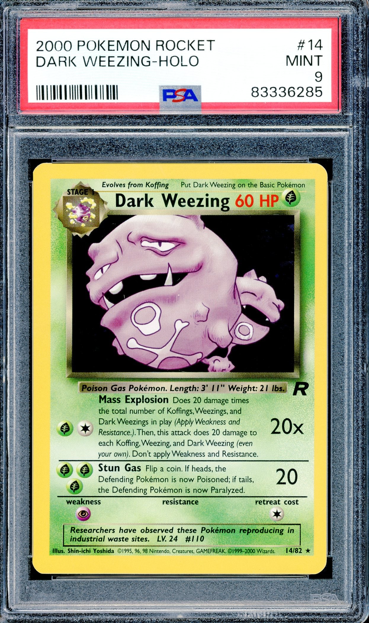 PSA 9 Dark Weezing - Holo (14/82)[Pokemon Rocket]