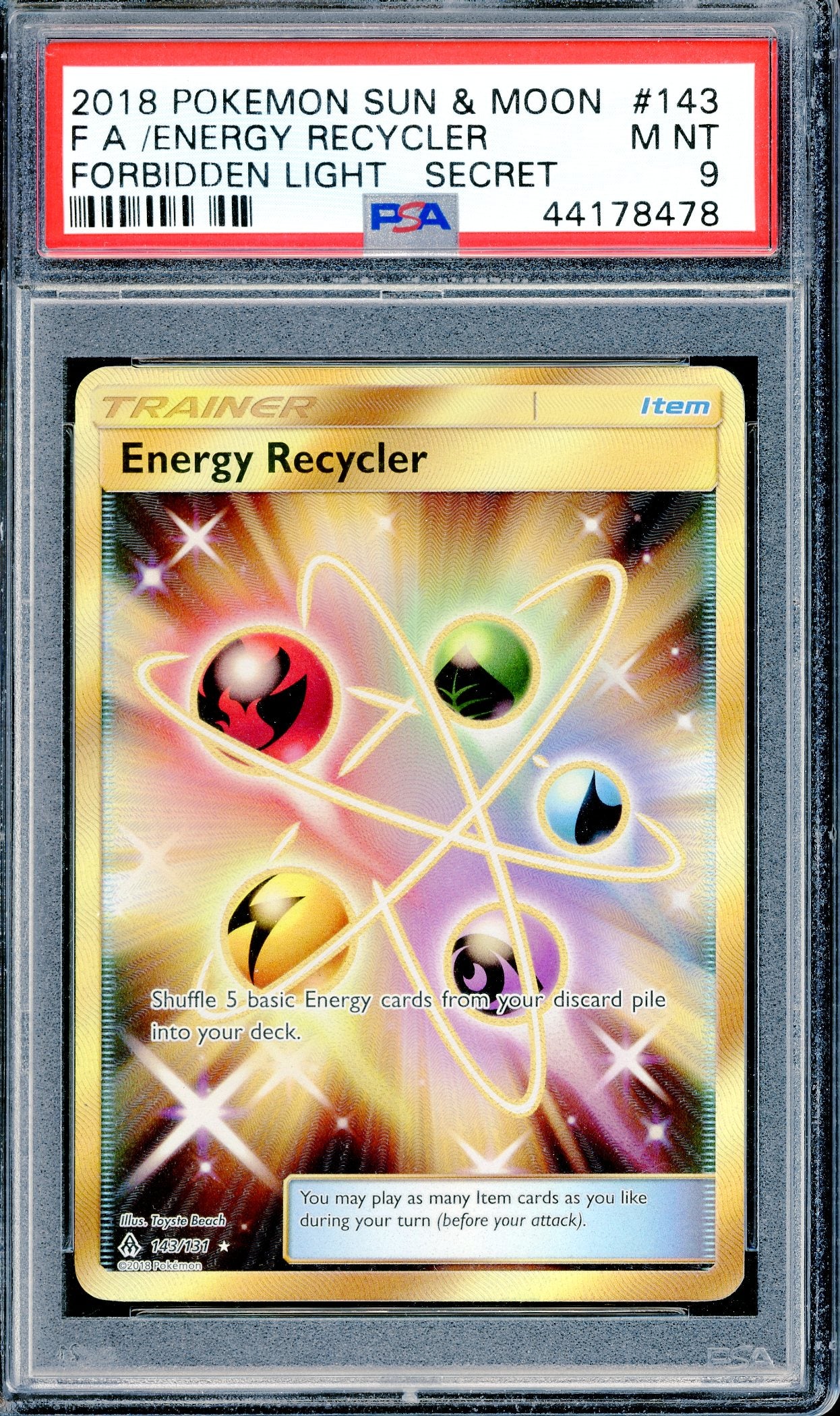 PSA 9 Energy Recycler (143/131)[Pokemon Sun & Moon: Forbidden Light]