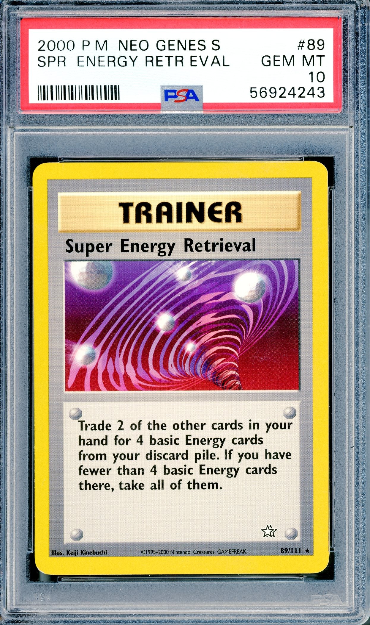 PSA 10 Super Energy Retrieval (89/111) [Neo Genesis]