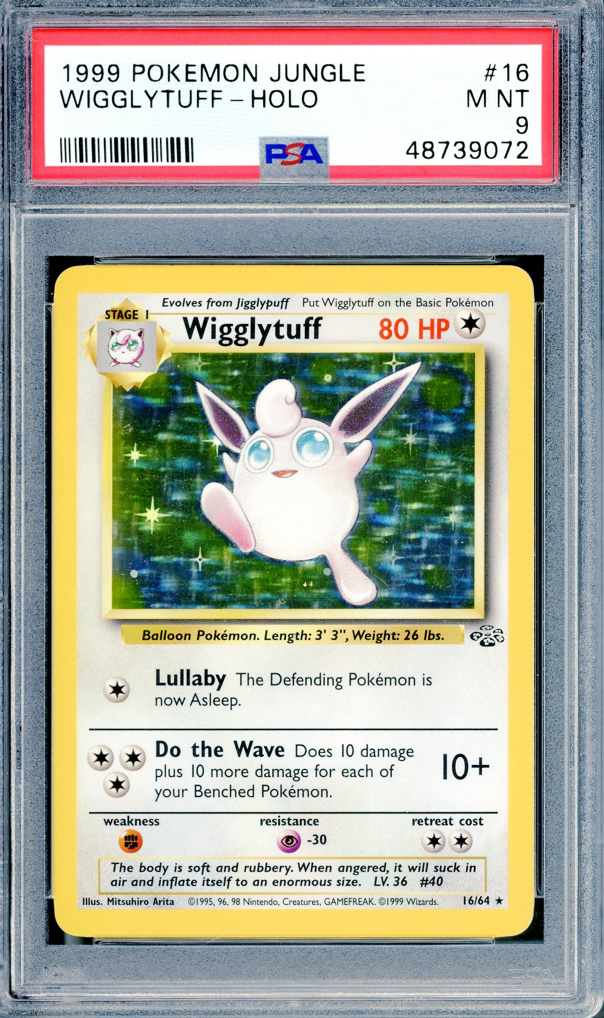 PSA 9 Wigglytuff Holofoil (16/64) [1999 Jungle]
