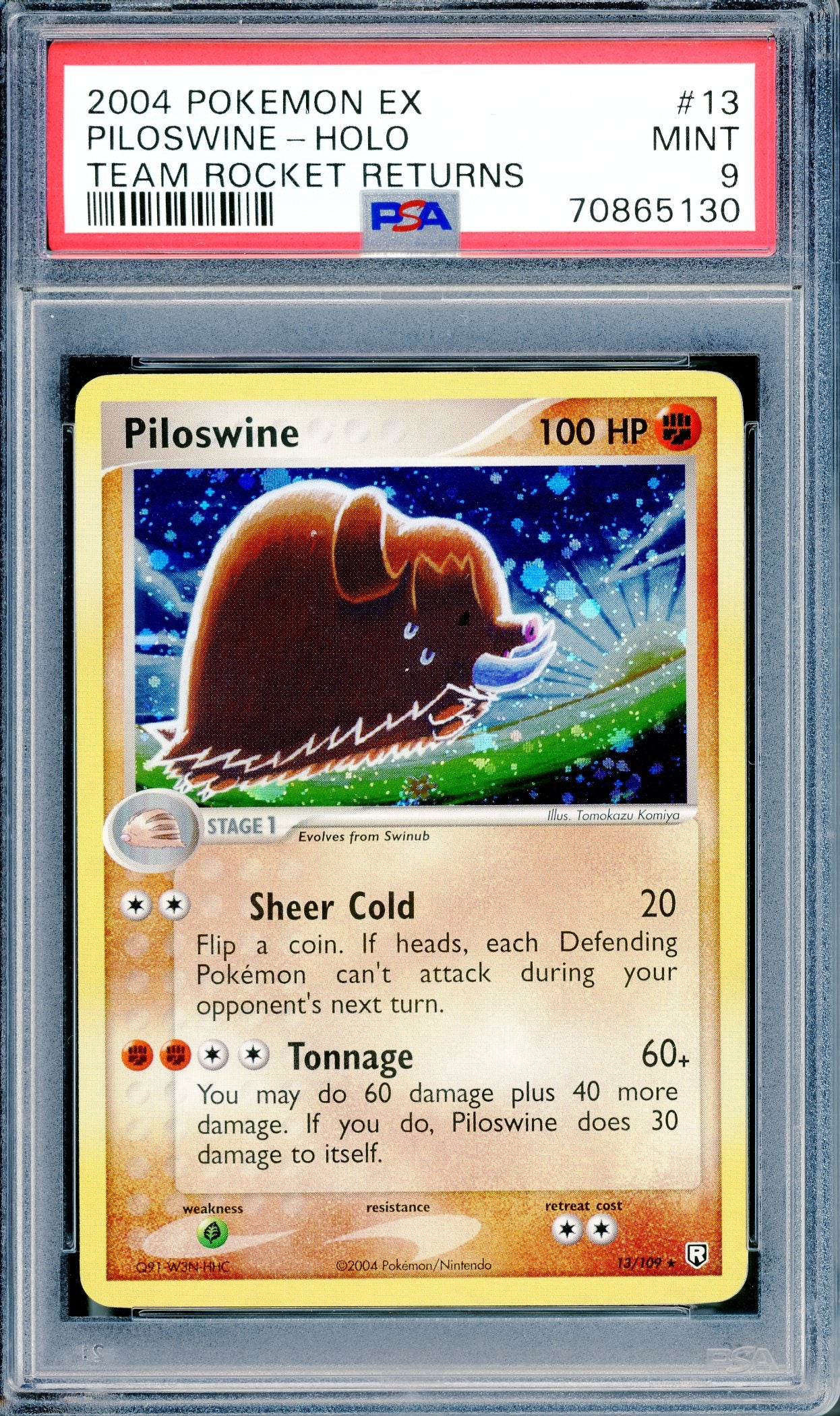 PSA 9 Piloswine Holofoil (13/109) [Team Rocket Returns]