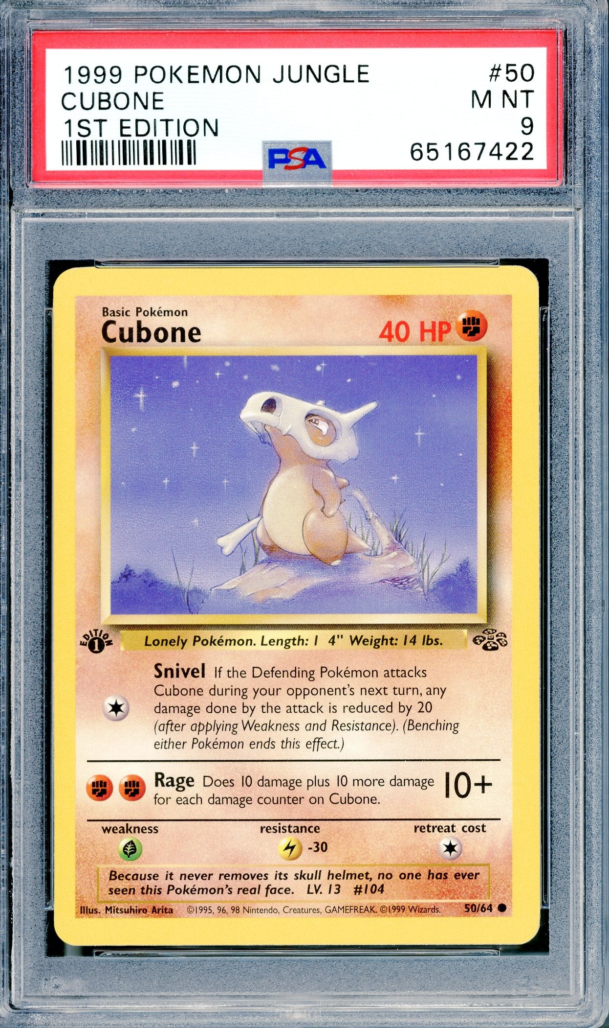 PSA 9 Cubone (50/64) [1st Edition Jungle]