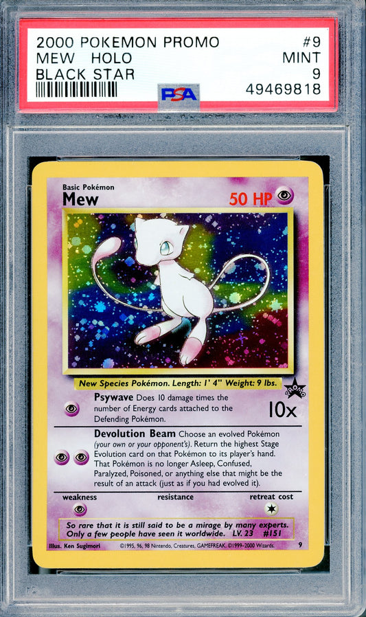 PSA 9 Mew #9 [2000 Black Star Promo]