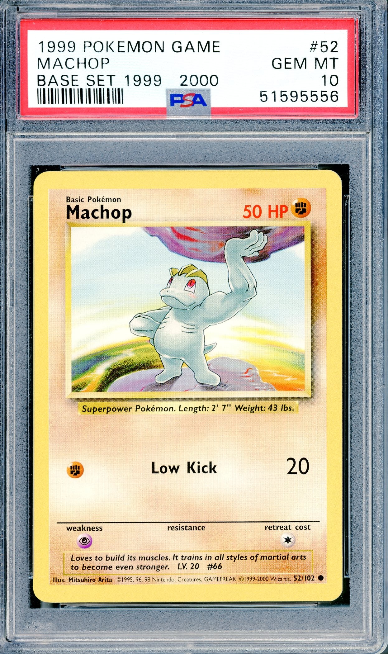 PSA 10 Machop (52/102) [Base Set]