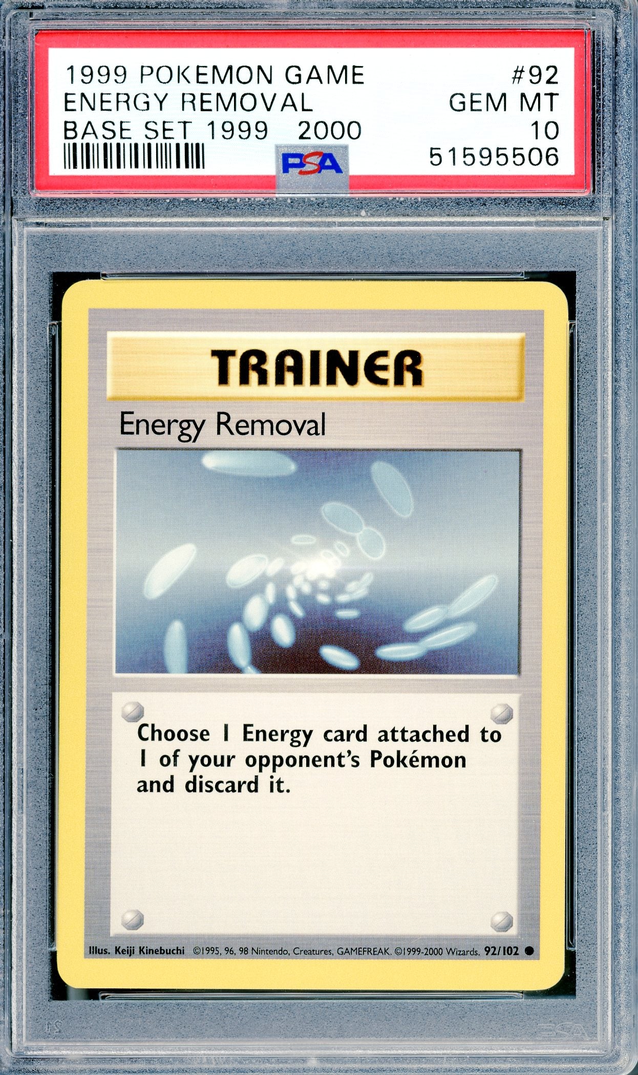 PSA 10 Energy Removal (92/102) [Base Set]