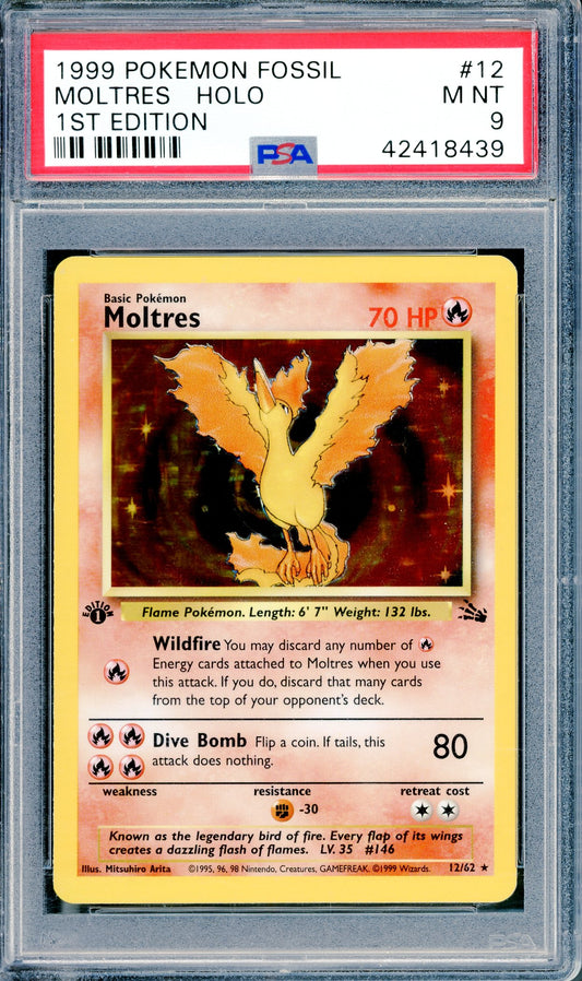 PSA 9 Moltres Holofoil (12/62) [1st Edition Fossil]