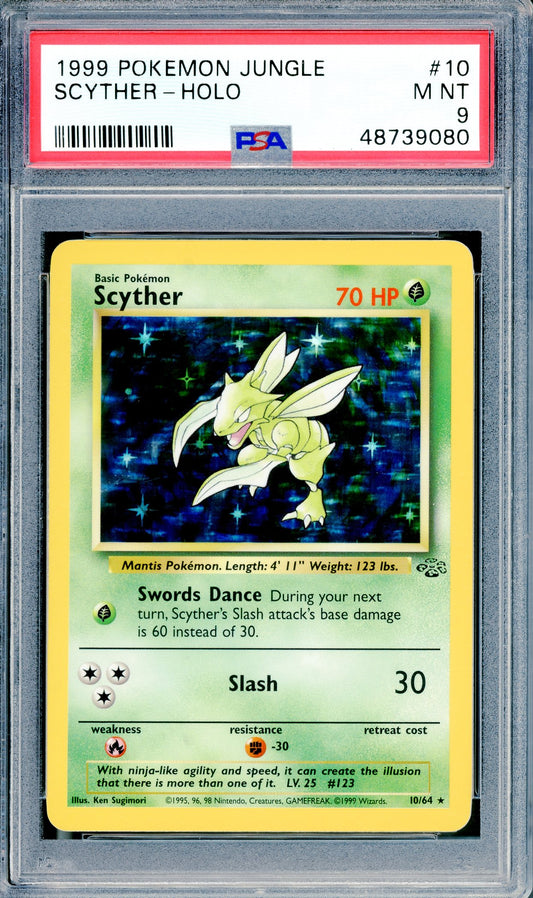 PSA 9 Scyther Holofoil (10/64) [Jungle]